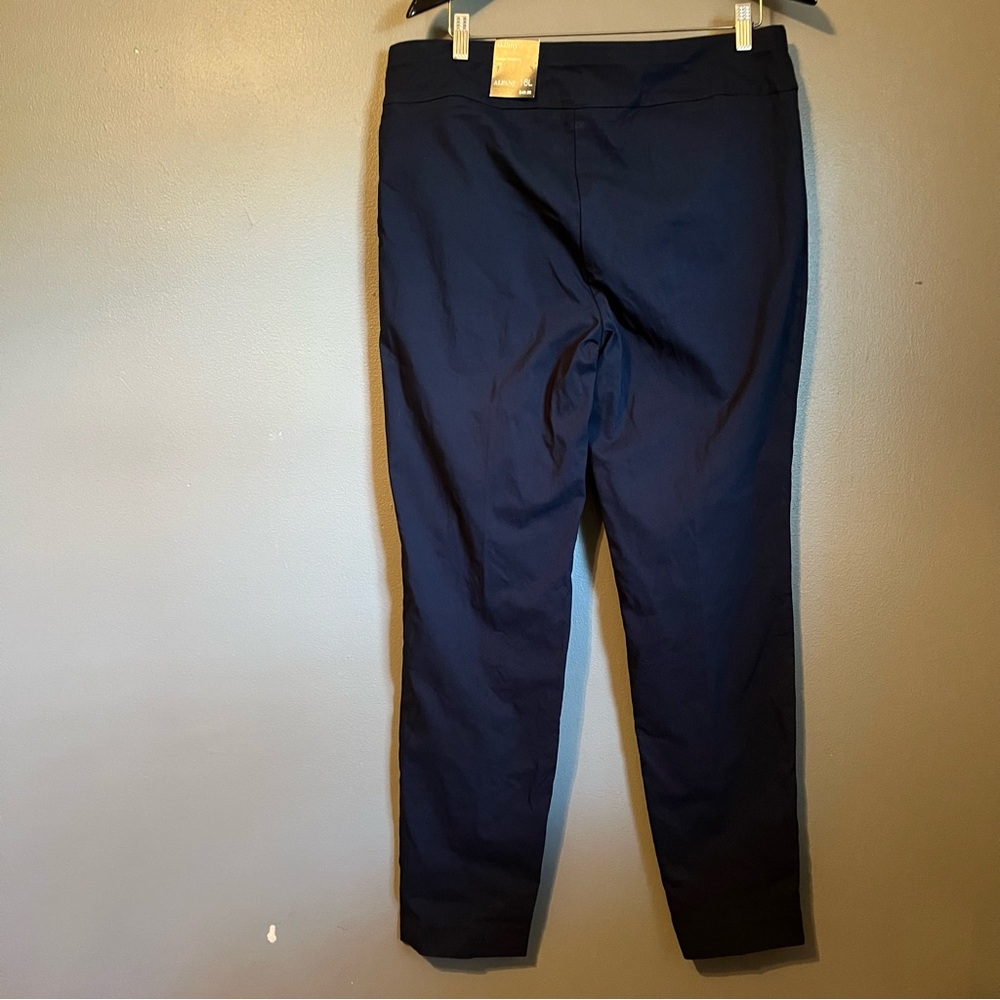 NWT Alfani Sz 16 Long Women’s Navy Blue Tummy Control Trouser Pants Ret $49! - Picture 8 of 13